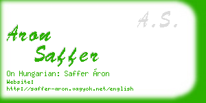 aron saffer business card